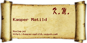 Kasper Matild névjegykártya